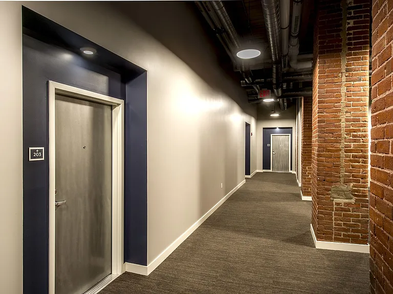 Hallway With Brick Wall