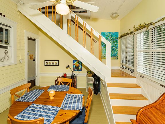 Back porch and stairs leading to second floor.