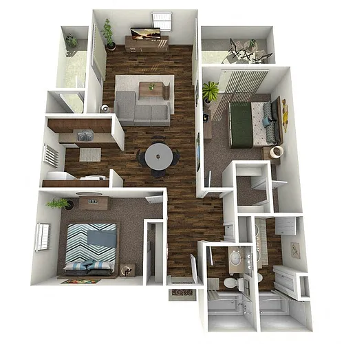 Floor plan 2 Bedroom 2 Bathroom