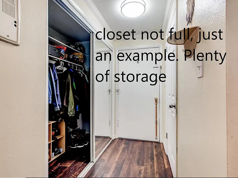 Right door there is additional closet space!!