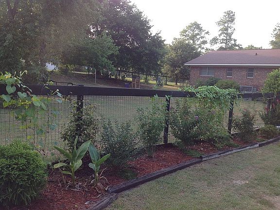 fenced backyard