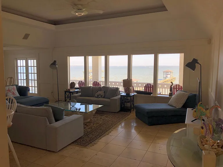 2nd Floor Living Room with views of the bay