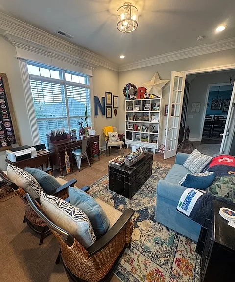 Office/Den with French doors.
