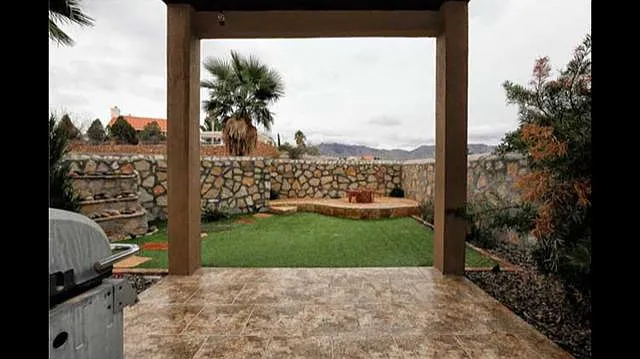 View of backyard from house