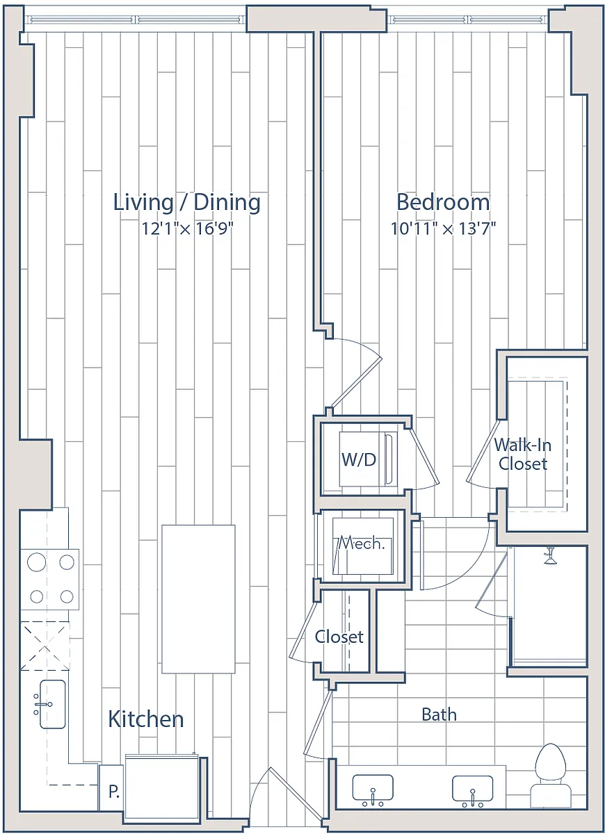 Floor plan 1 Bed/1 Bath-C11-2