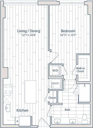 Floor plan 1 Bed/1 Bath-C11-2