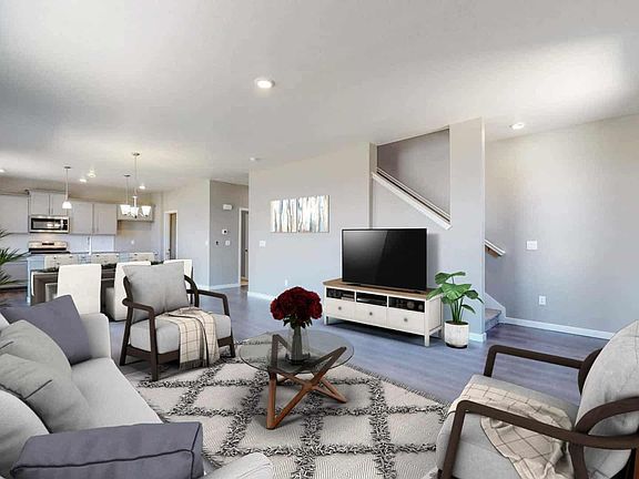 Living Area: Kitchen, Dining, Living Room