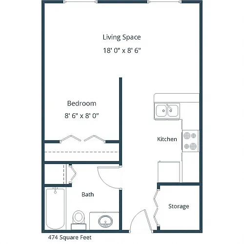 Floor plan Efficiency 01A