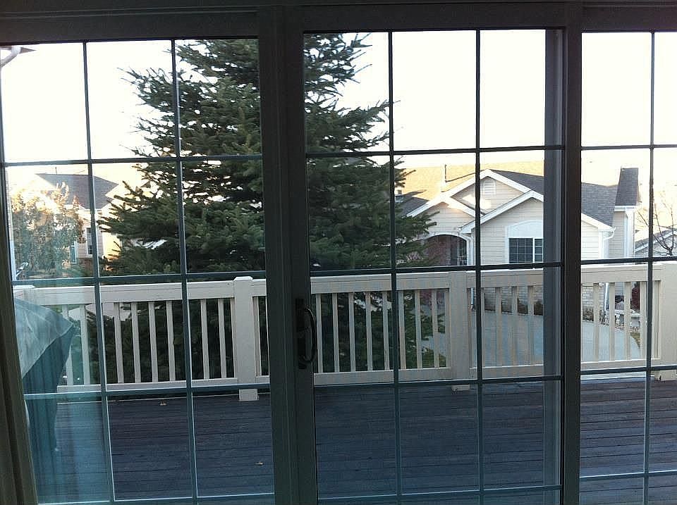 A view out to the deck from the living room
