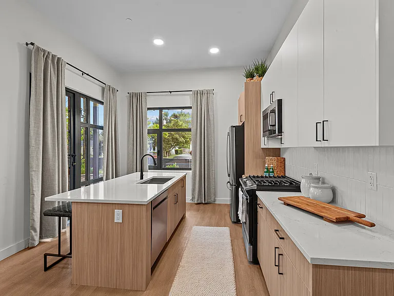 Corner Kitchen with Large Windows