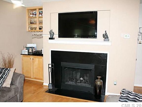 Fireplace and bar area