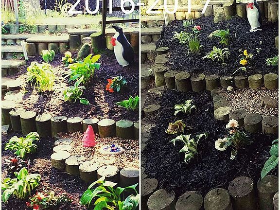 Tiered Garden under deck