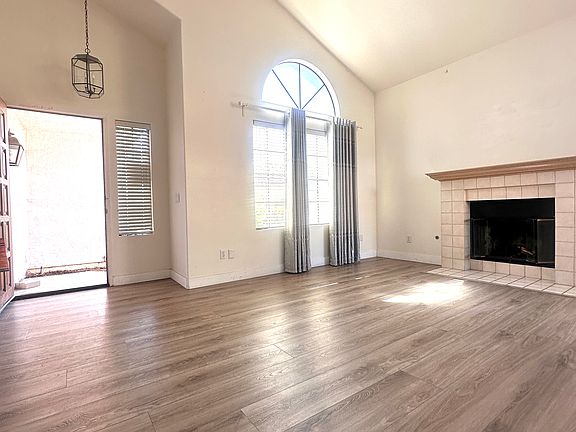 Living room with fireplace