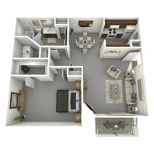 Floor plan Quince - 1 Bed, 1 Bath