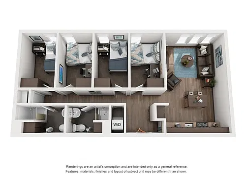 Floor plan 4BR/2BA - D2