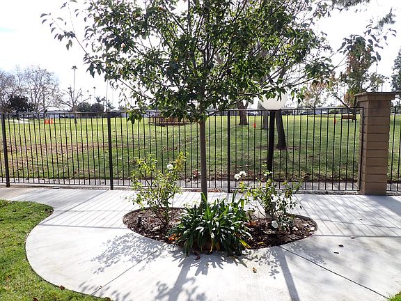 Common area view from inside complex to nearby park
