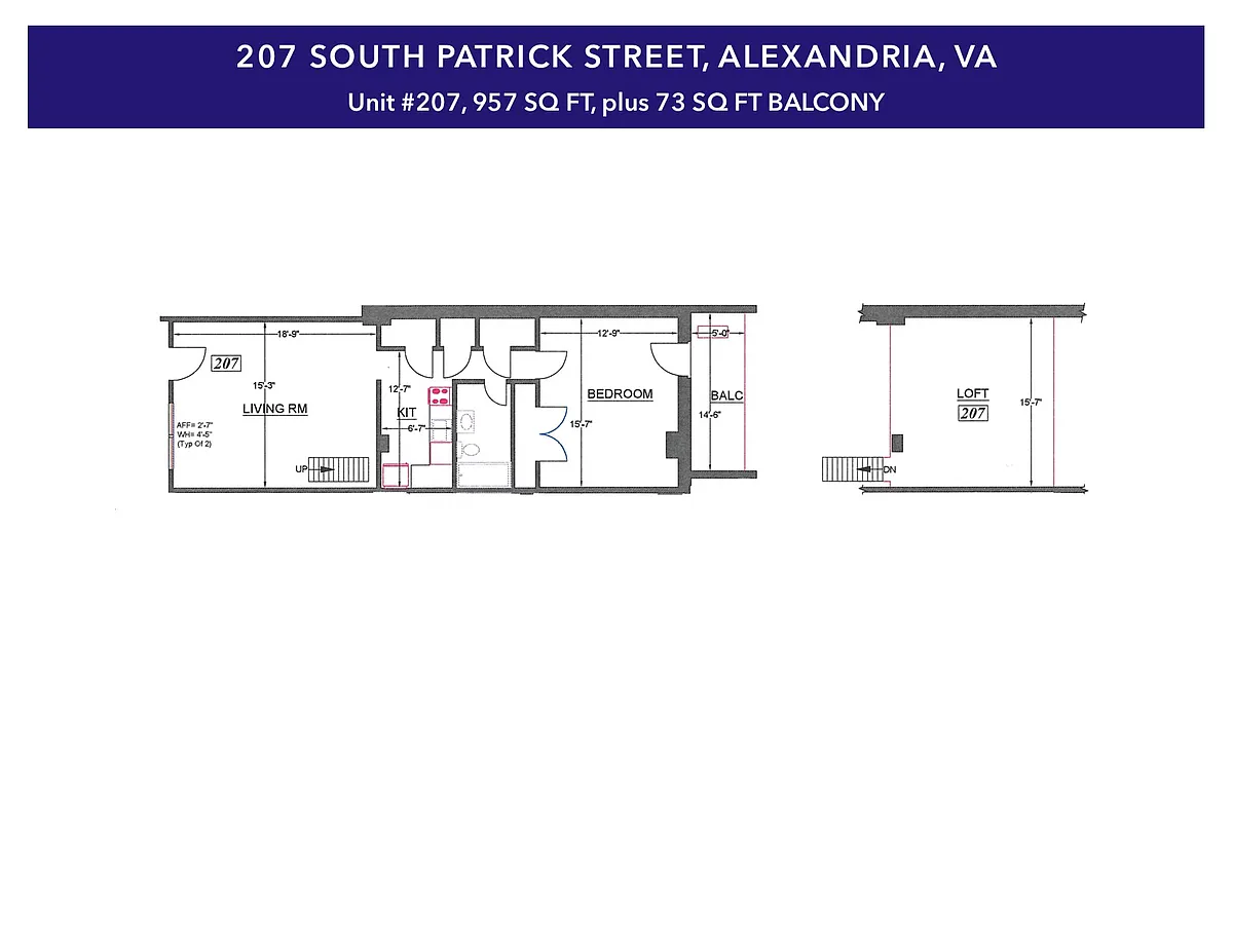 Floor plan 207-1BR with Loft