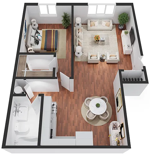Floor plan 1 Bedroom Deluxe