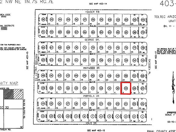 Plat Map of Large Vacant Lot