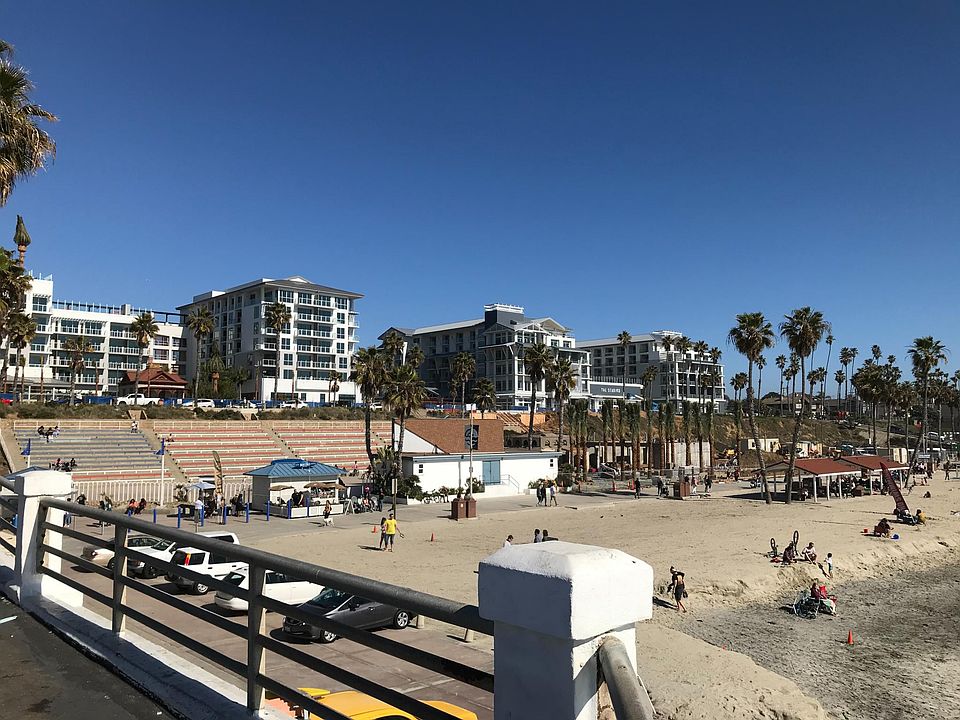 Oceanside beach view from pier