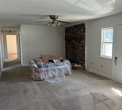 Family room with gas log fireplace