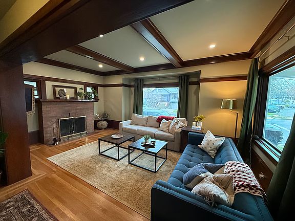 Fireplace is NOT usable but offers beautiful character in the living room.