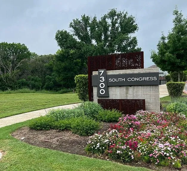Inviting South Congress neighborhood entrance