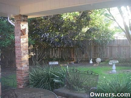 view to backyard from porch