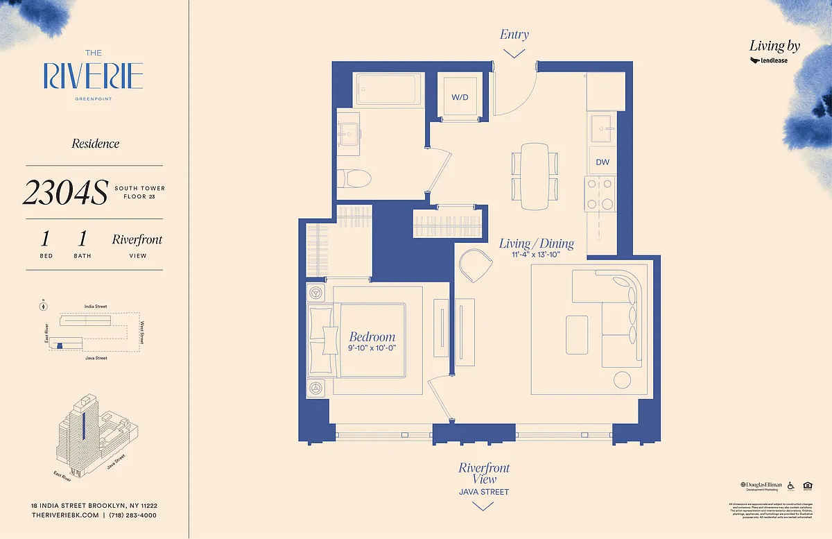 Floor plan 1 Bedroom 2304S