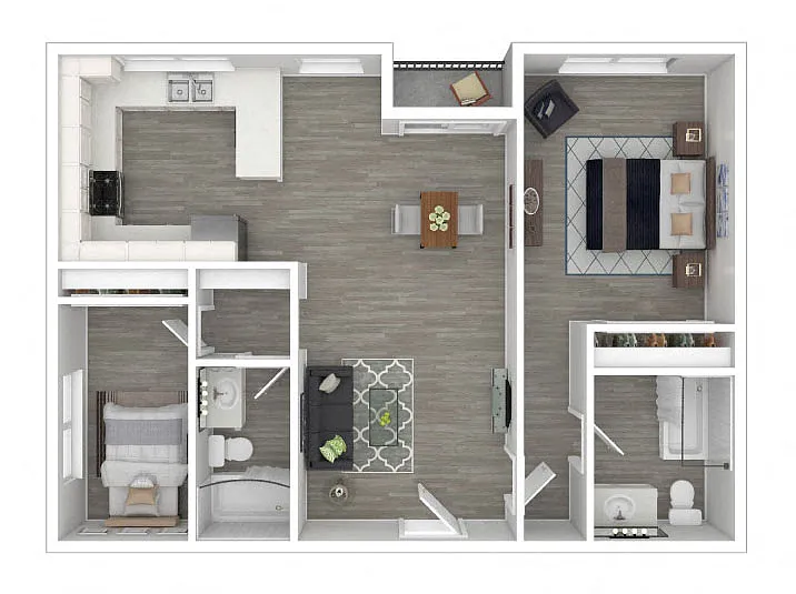 Floor plan 2 Bed 2 Bath