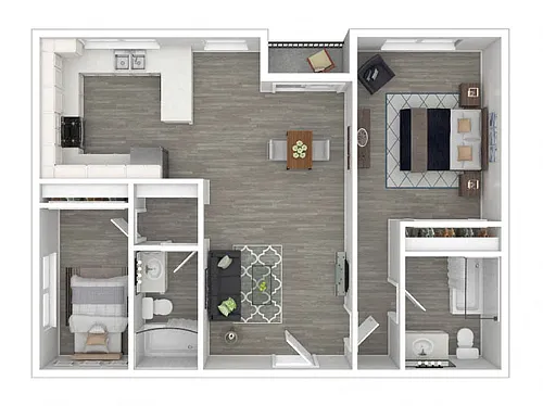 Floor plan 2 Bed 2 Bath