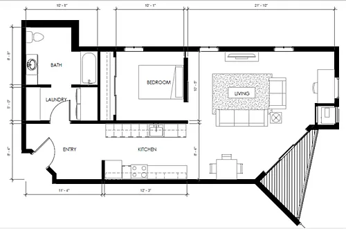 Floor plan 1BR-E-A