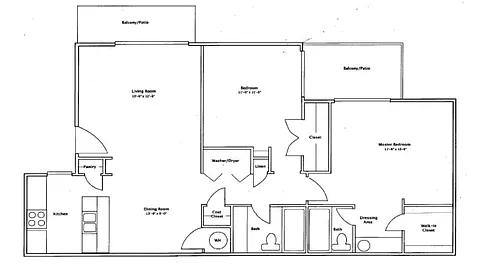 Floor plan 2 Bedroom 2 Bathroom - A1 - Deluxe