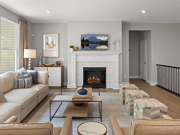 family room with fireplace