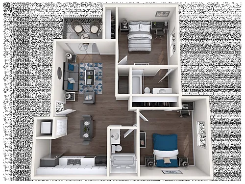 Floor plan 2 Bed, 2 Bath (Price per Bedroom)