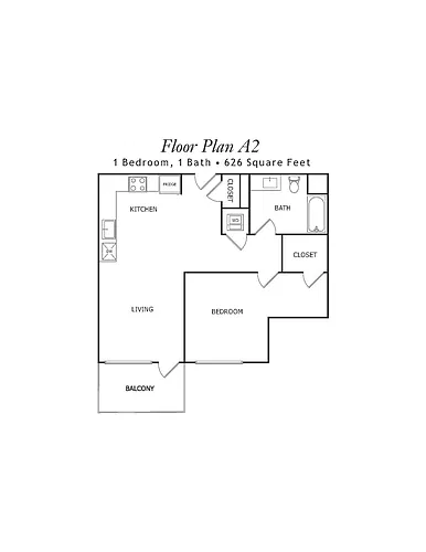Floor plan One-Bedroom A2