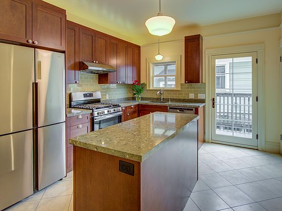 South facing kitchen with sunny deck.