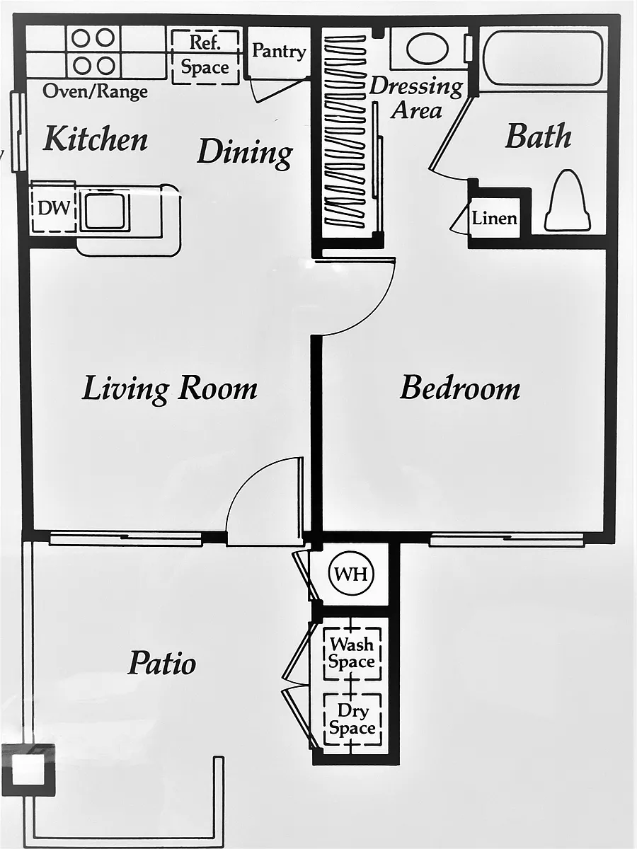 Floor plan One Bedroom One Bath