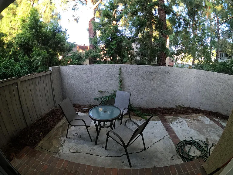 Private patio viewed from the dining room table