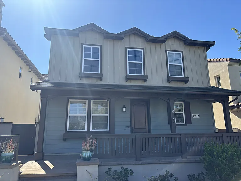 large front porch, street parking