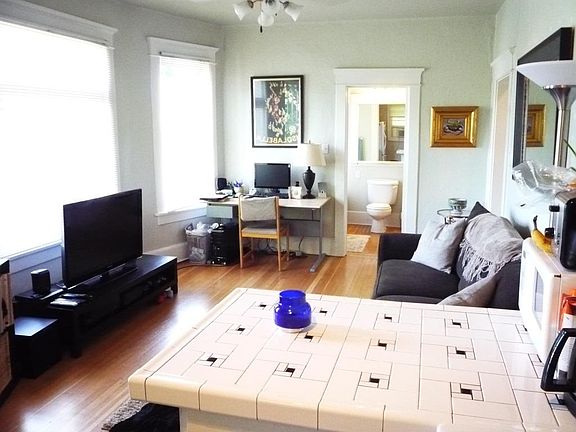 View of living room from ktichen.