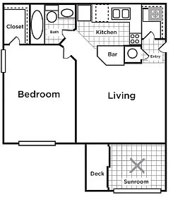 Floor plan 1x1 A1 The Gardenia