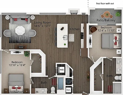 B4 | Two Bedroom Floor Plan B4 | Two Bedroom Floor Plan