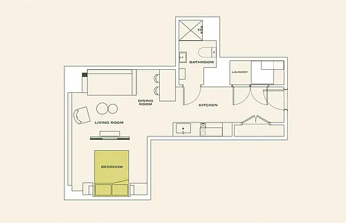Floor plan One Bedroom (S5)
