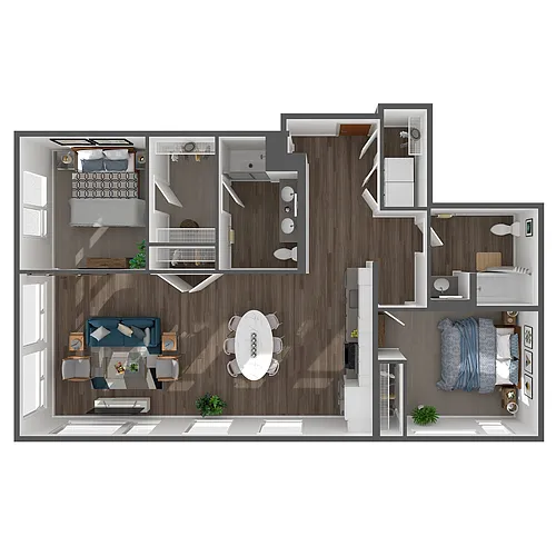 Floor plan 2 Bed/2 Bath-B4