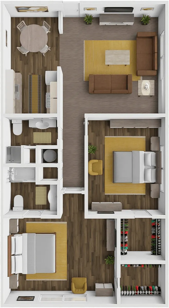 Floor plan 2 Bed 2 Bath B
