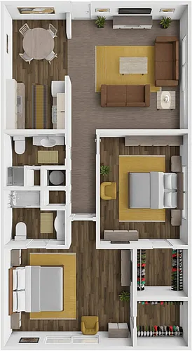 Floor plan 2 Bed 2 Bath B