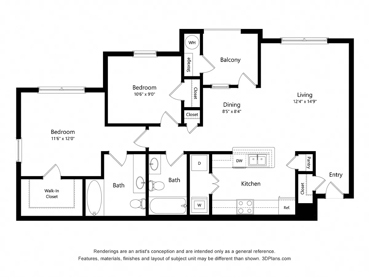 Floor plan Two Bedroom