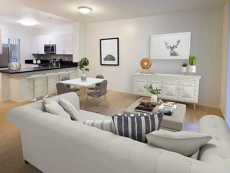 Carpeted Studio Living Area