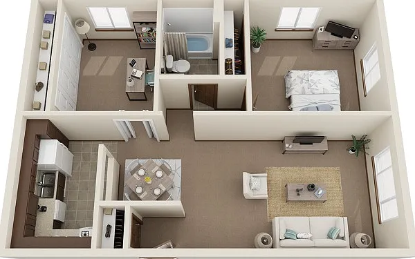 One Bedroom, One Bathroom plus Den | Stone Point Apartments | Apartments in Menomonee Falls, WI One Bedroom, One Bathroom plus Den | Stone Point Apartments | Apartments in Menomonee Falls, WI